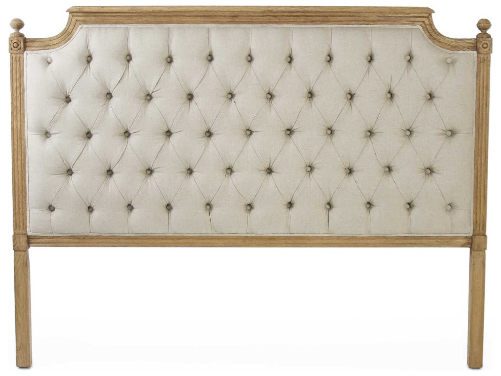 Zentique Louis Natural Linen Queen Headboard