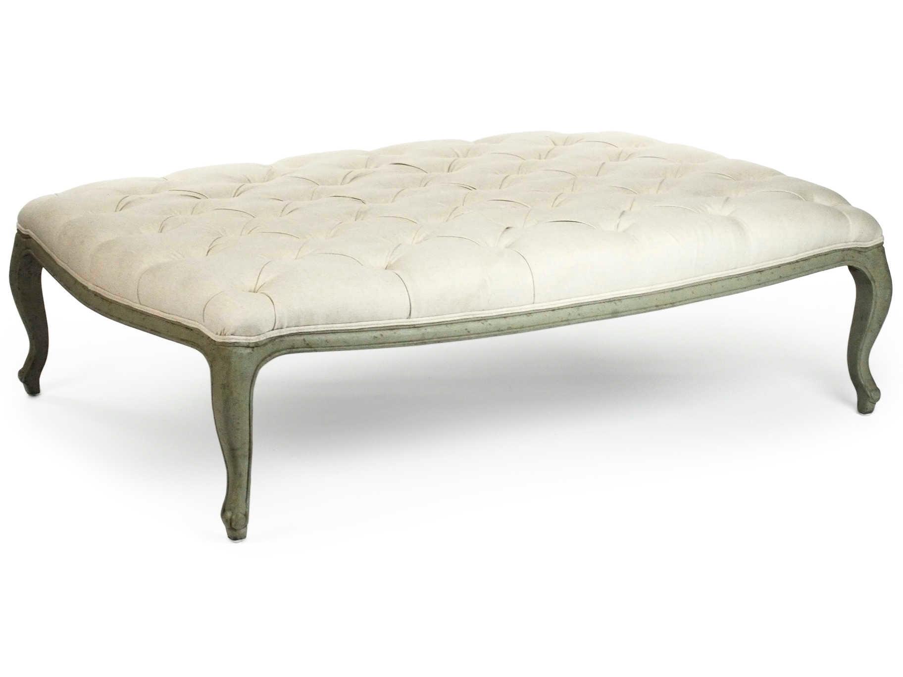 Zentique Maison Cream Upholstered Tufted Ottoman
