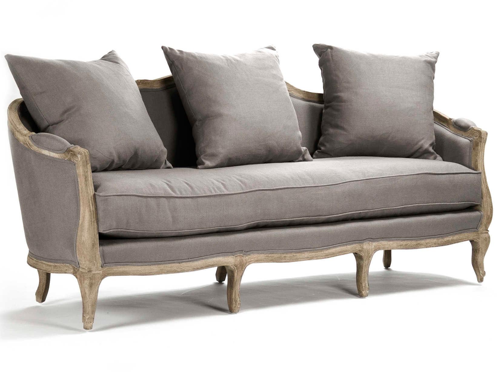 Zentique Maison Grey Linen Upholstered Sofa