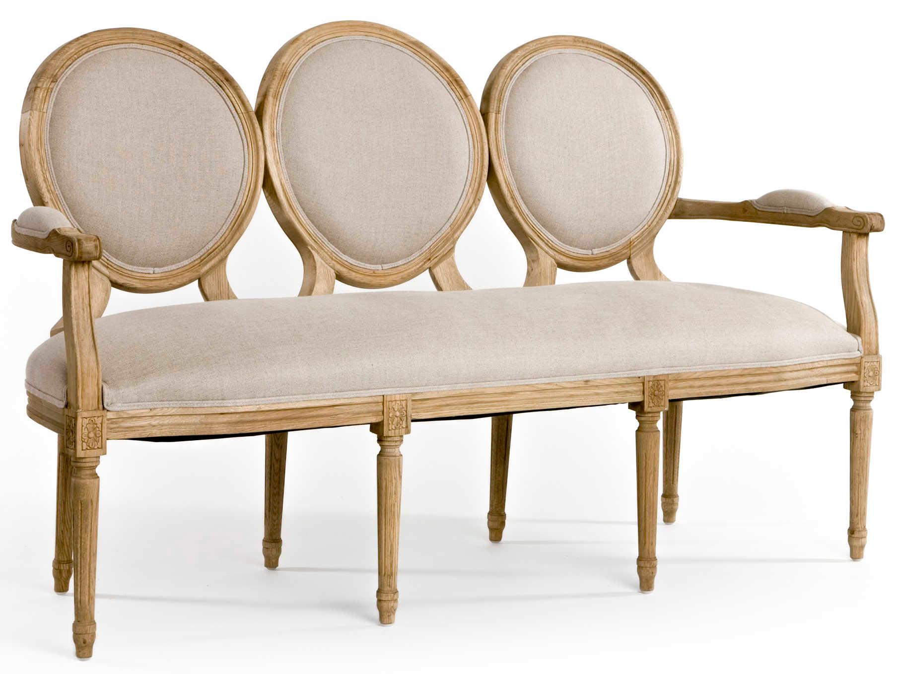 Zentique Medallion Natural Loak Beige Upholstered Loveseat