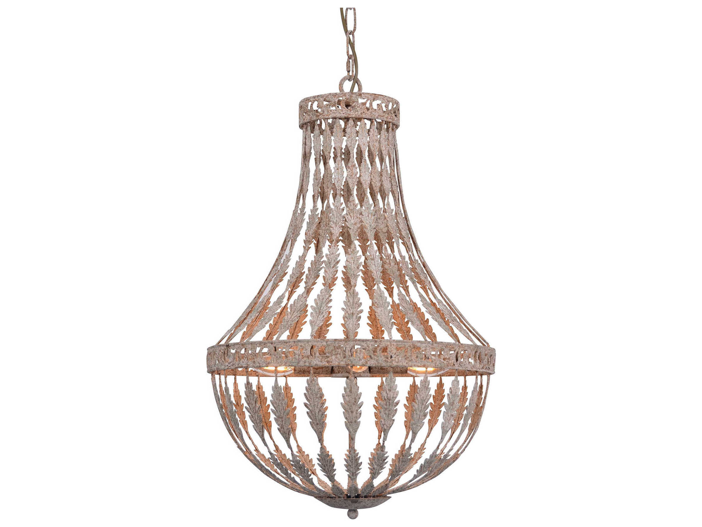 Zentique 4-Light Rustic Iron Gray Empire Chandelier