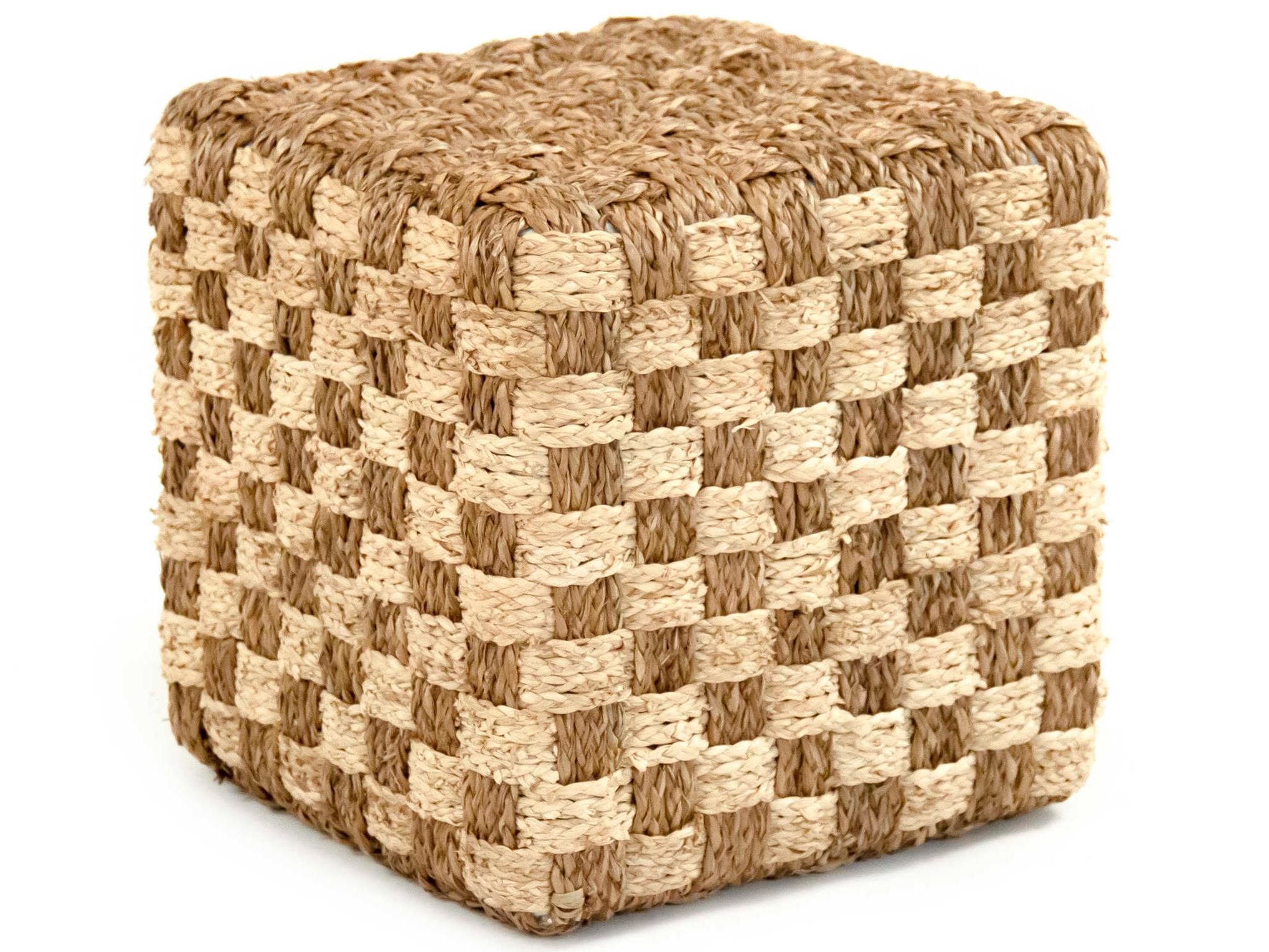 Zentique Brown Beige Ottoman