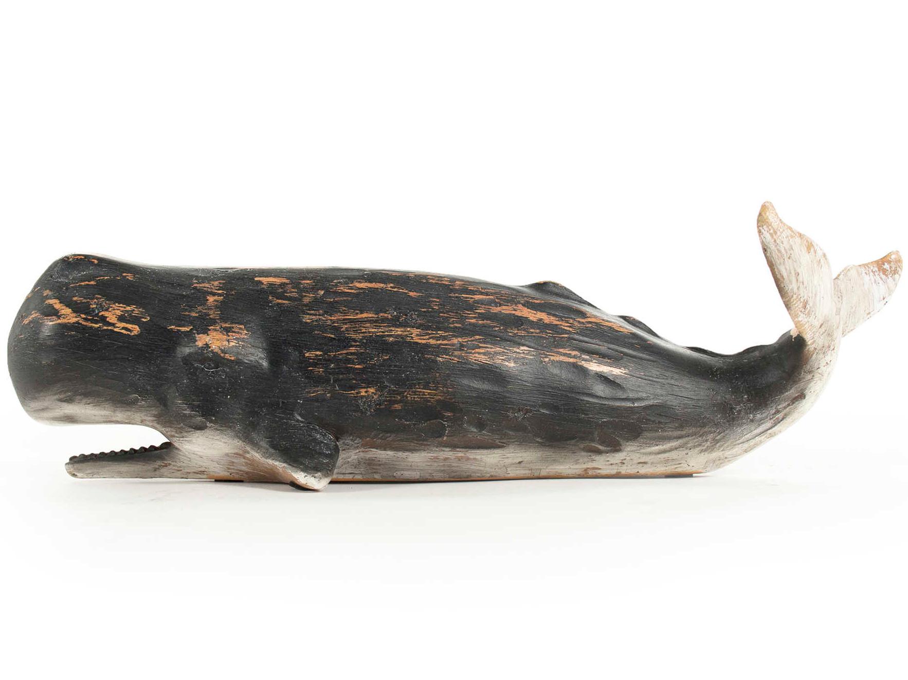 Zentique Distressed Black 5" Sperm Whale Sculpture