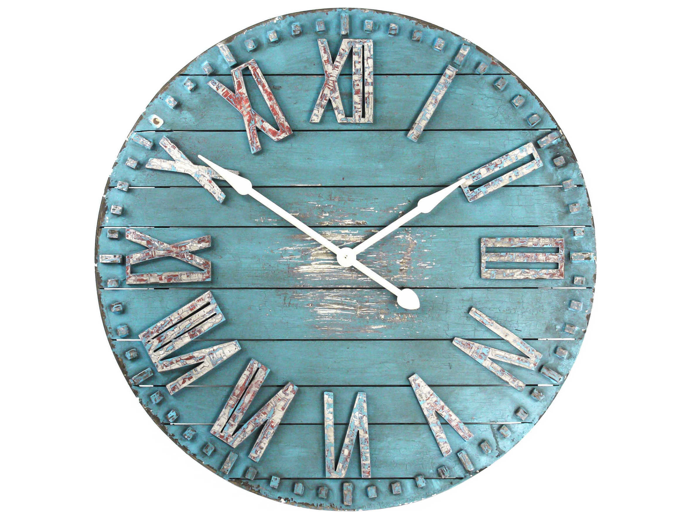 Zentique Antique Blue Wooden Wall Clock