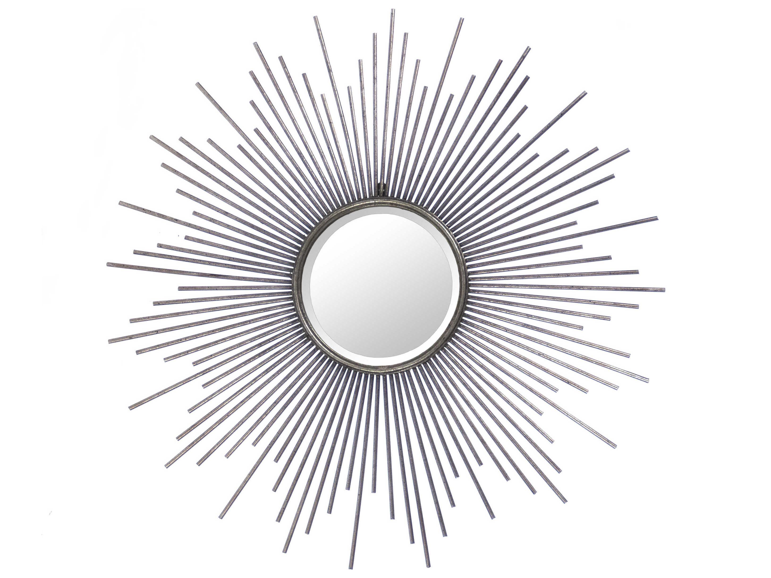 Zentique Konrad Distressed Silver Sunburst Wall Mirror