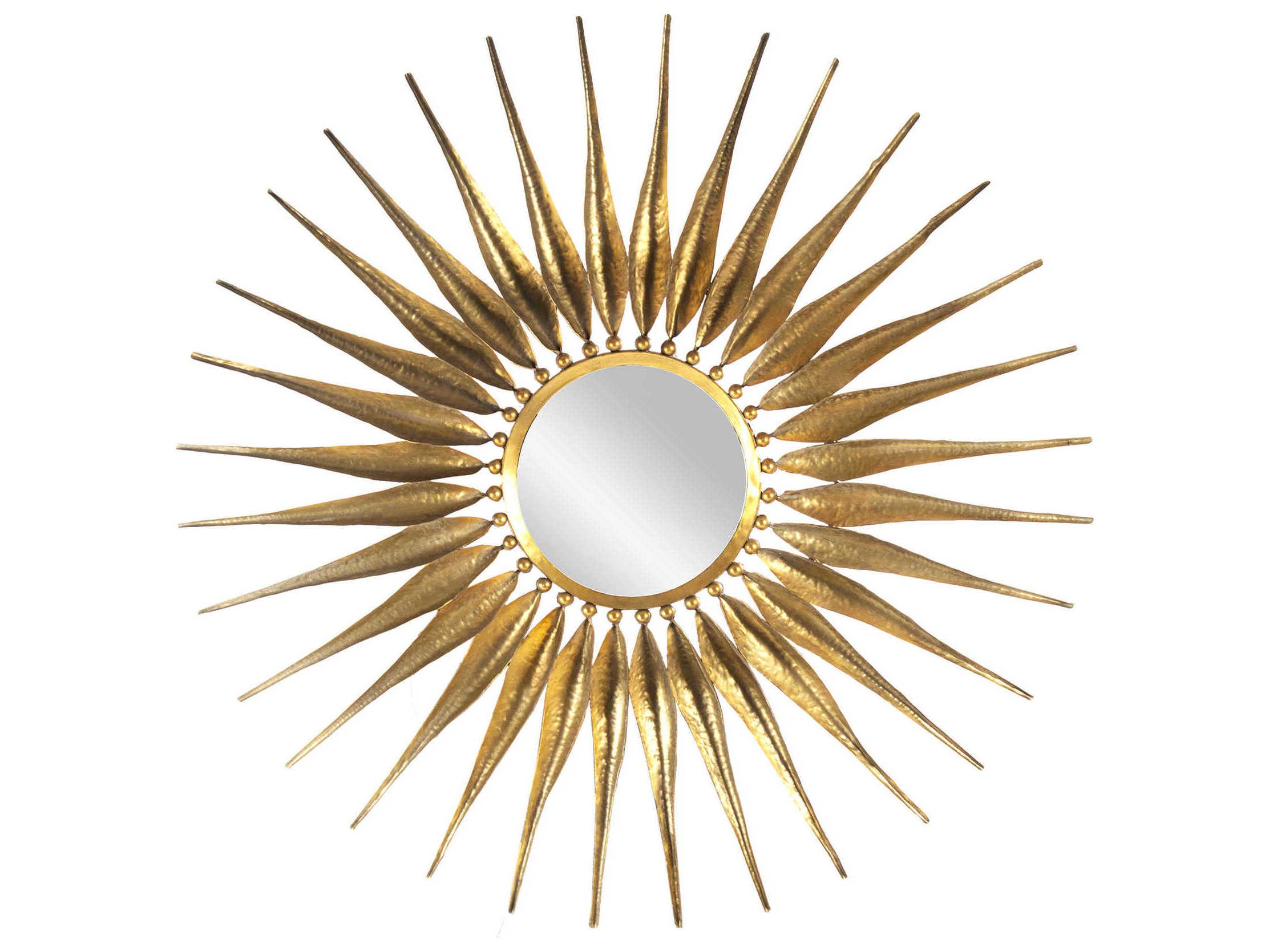 Zentique Cadence Antique Gold Sunburst Wall Mirror