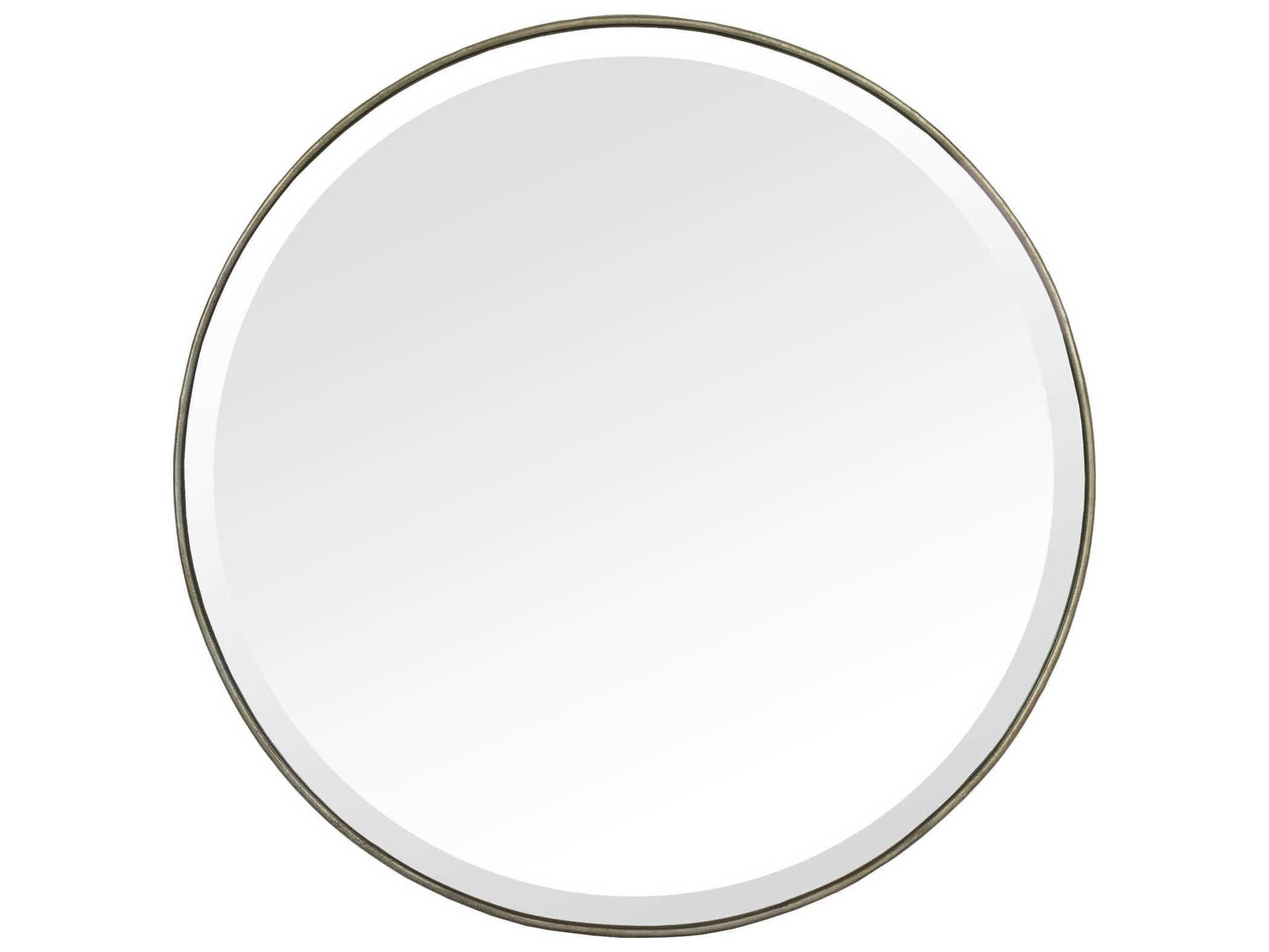 Zentique Lacia Distressed Light Gold Round Wall Mirror