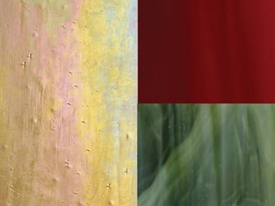 Glass: Green-Red-Gold White Iridescent Combination