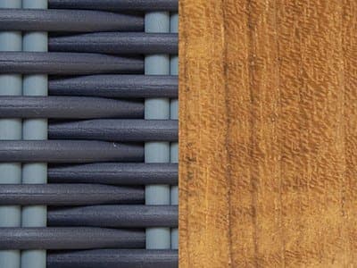 Seating Frame Finish: Midnight/Dusty Blue Weave