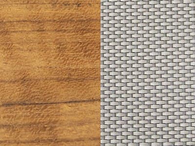 Table Finish: Light Grey Tex (Fabric) w/ Teak