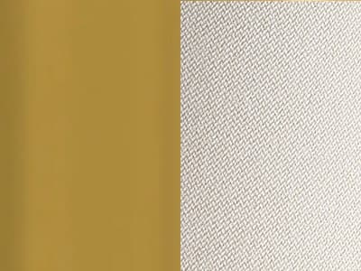 Finish: Painted Brass Metal / Sand Cross-weave Upholstery
