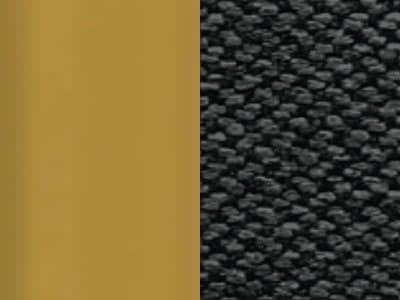 Finish: Painted Brass Metal / Black Cross-weave Upholstery