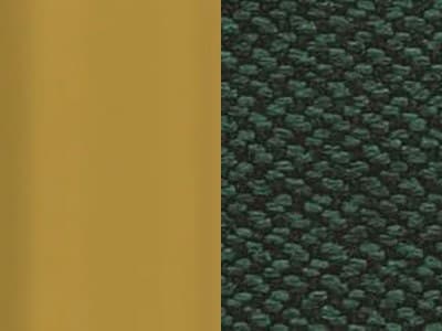 Finish: Painted Brass Metal / Forest Green Cross-weave Upholstery
