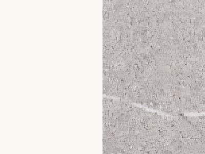 Finish: Matt Optic White Metal / Piasentina Stone Melamine