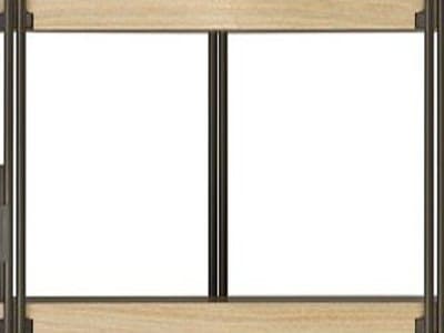 Finish: Bronze / Veneered Oak Shelves Bookcase