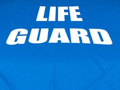 Fabric: Recacril Marine Grade Life Guard Printed Pacific Blue