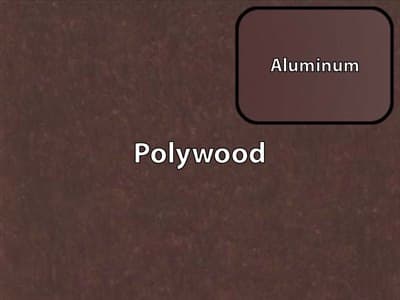 Polywood Finish / Aluminum Finish: Mahogany Polywood / Satin Mahogany Aluminun