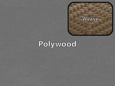 Polywood Finish / Weave Color: Slate Grey Polywood / Tigerwood Weave