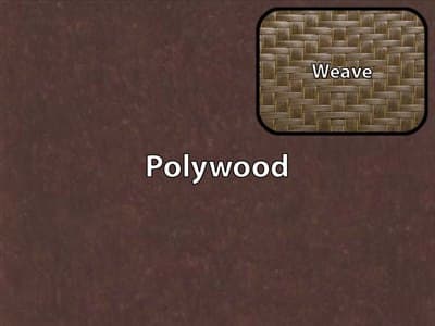 Polywood Finish / Weave Color: Mahogany Polywood / Tigerwood