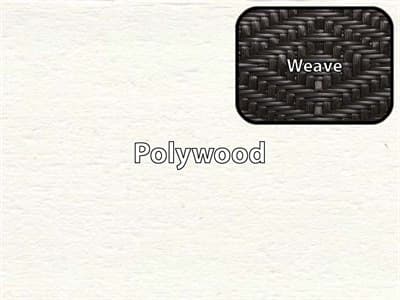 Polywood Finish / Weave Color: White Polywood / Cahaba Weave