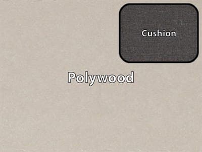 Polywood Finish / Cushion Color: Sand Castle MGP / Ash Charcoal Cushion