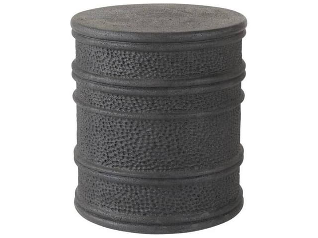 Dermot 18-Inch Round Volcanic Rock Composite End Table