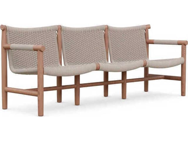 Boca 3-Seat Natural Teak Rope Outdoor Sofa