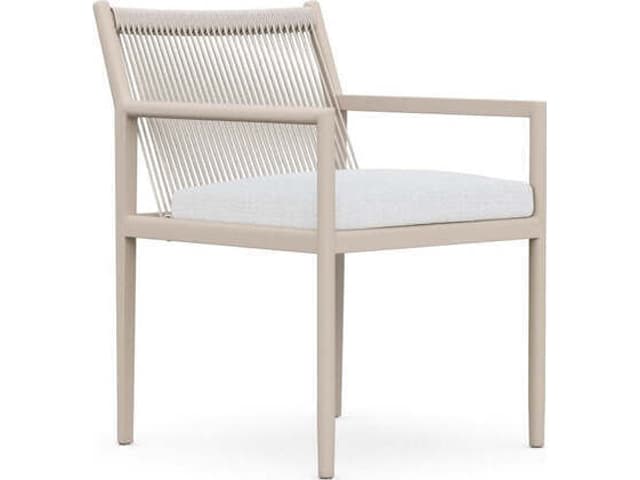 Madeira Aluminum Rope Dining Chair in Matte Ivory