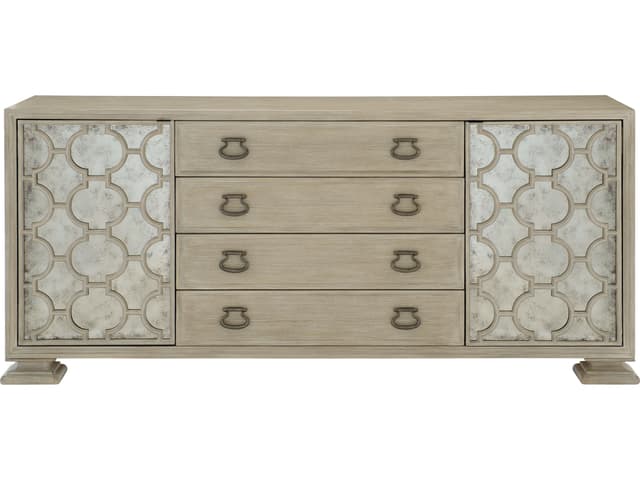 Santa Barbara 81-Inch Buffet with Antique Glass Doors and Sandstone Finish