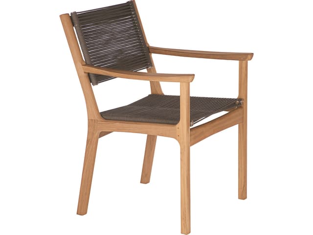 Monterey Teak Rope Dining Armchair with Brown Cord