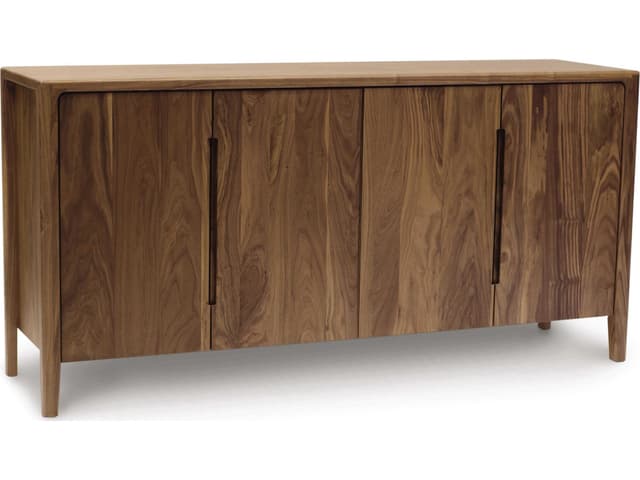 Lisse 69 Inch Buffet Storage Cabinet in Natural Walnut with Solid Wood Construction
