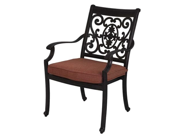 St. Cruz Cast Aluminum Dining Arm Chair in Antique Bronze