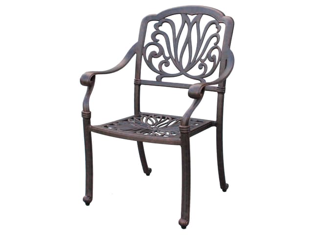 Elisabeth Cast Aluminum Dining Chair in Antique Bronze