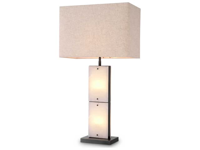Ortiz Table Lamp Alabaster and Bronze