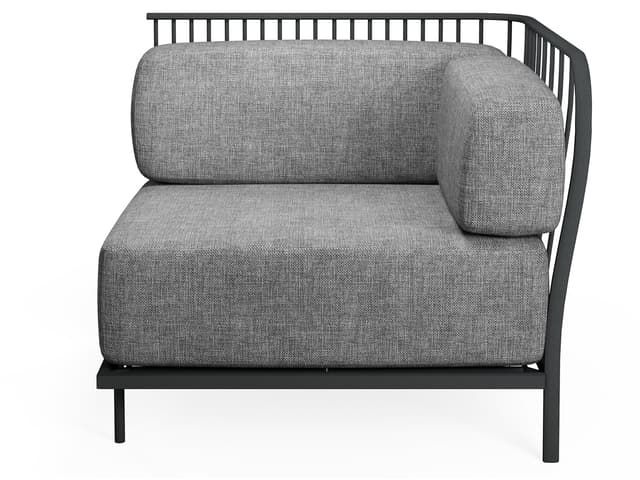Cannole Right Arm Lounge Chair with Cushion in Iron