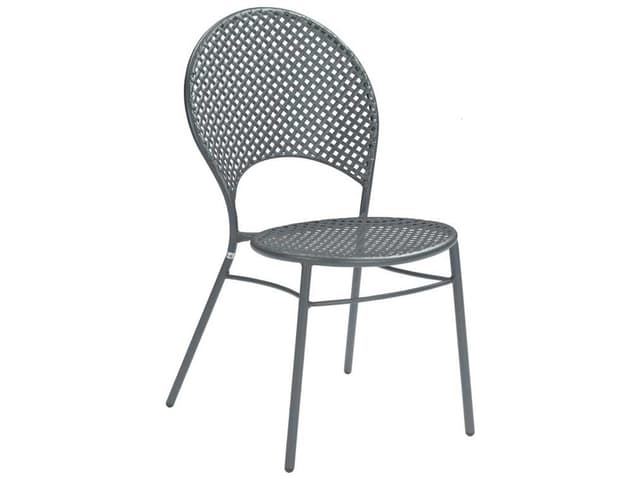 Sole Steel Iron Stacking Patio Dining Side Chair