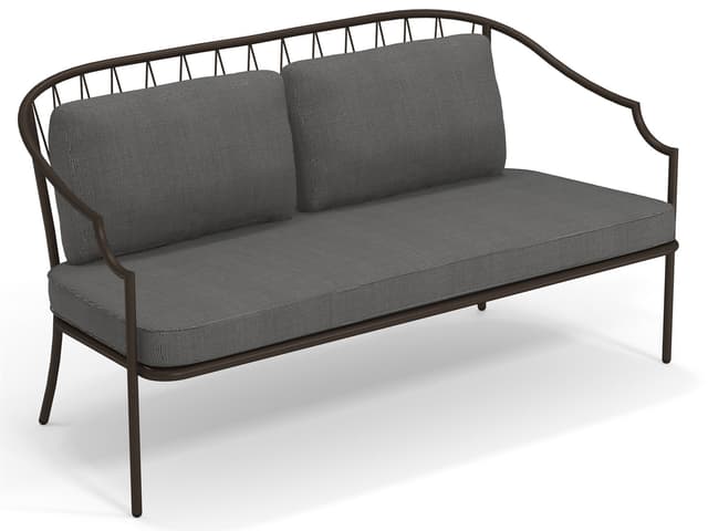 Como Steel Cushion Outdoor Patio Loveseat