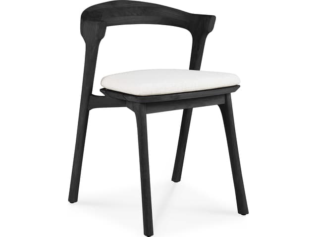 Bok Teak Black Dining Side Chair with Cushion