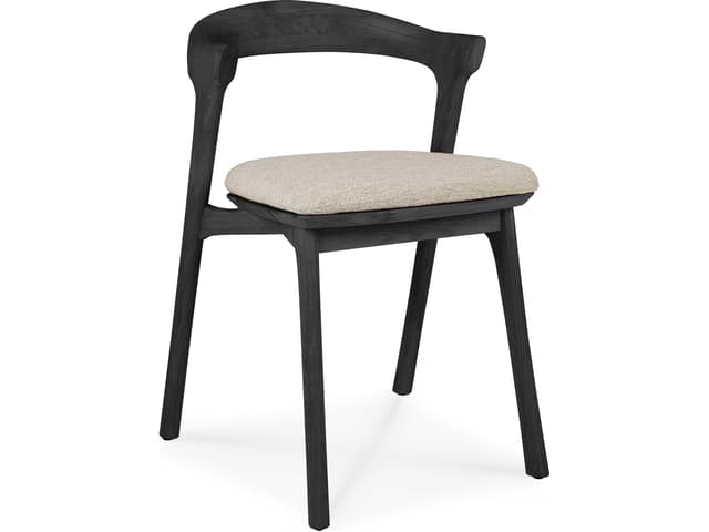 Bok Teak Black Dining Side Chair with Cushion