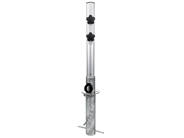 Bazooka 1.5-Inch In-Ground Umbrella Mounting Stem in Matte Silver