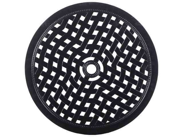 Grand Terrace 23-Inch Round Cast Aluminum Lazy Susan with Umbrella Hole