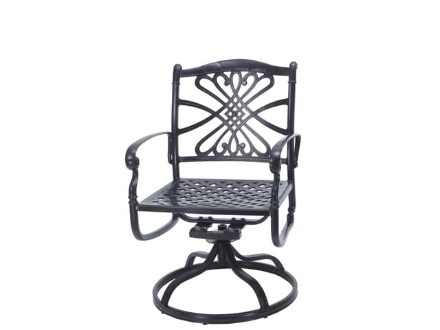 Bella Vista Cast Aluminum Swivel Rocker Dining Arm Chair