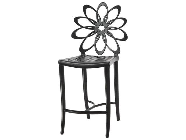 Lotus Cast Aluminum Counter Stool in Ruby