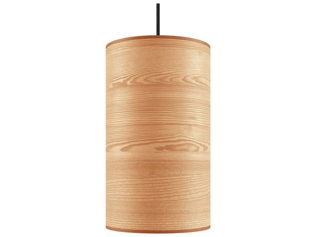 Milton 1-Light Ash Veneer Black Brown Cylinder Linear Mini Pendant
