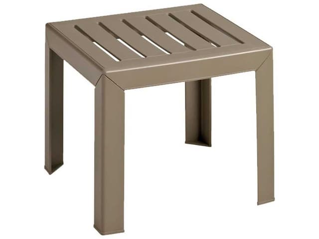 Bahai Resin Taupe Square Patio End Table