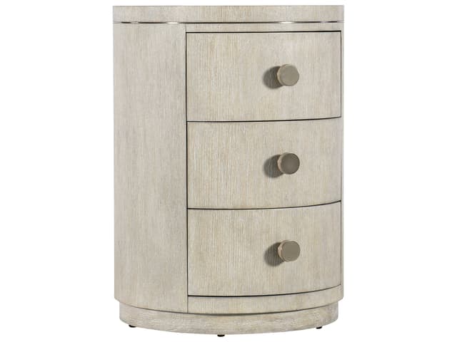 Modern Mood 3-Drawer Round Nightstand in Diamond Finish