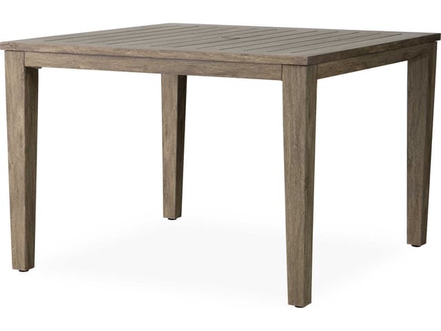 Frontier Aluminum Square Outdoor Patio Dining Table with Umbrella Hole