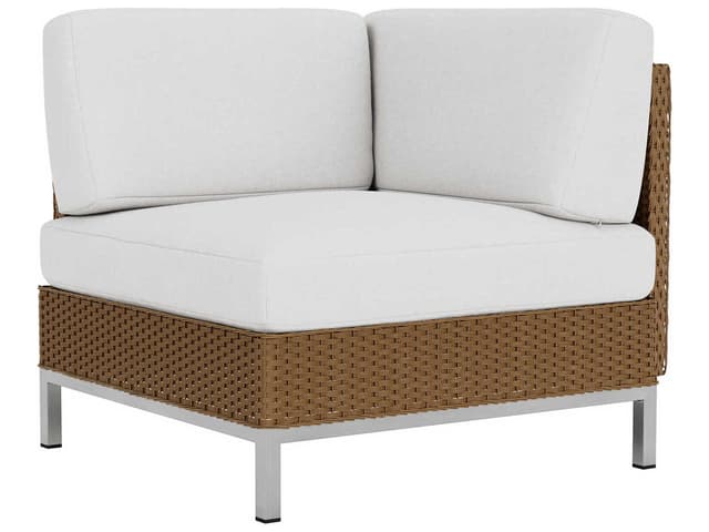 Elements Steel Wicker Corner Outdoor Patio Lounge Chair