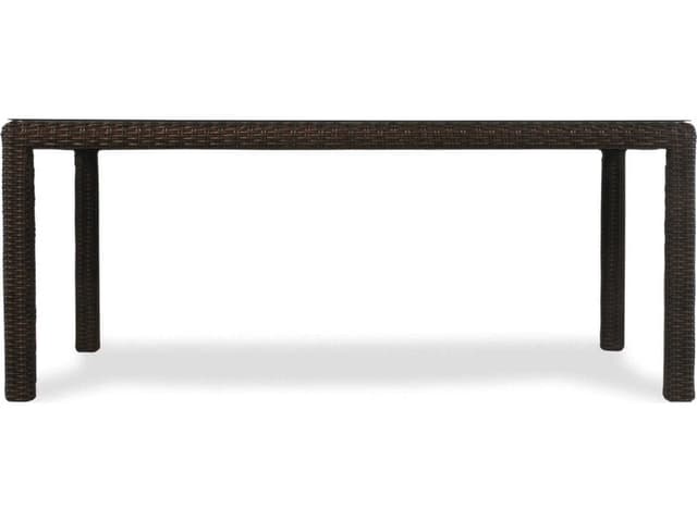 Mesa Wicker Rectangular Glass Top Outdoor Dining Table