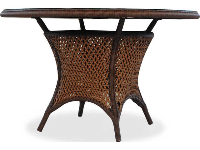 Grand Traverse Wicker Round Outdoor Dining Table with Umbrella Hole